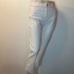⭐4 FOR $20⭐ Simon Chang Denim Women's White Cropped Stretch Pants - Size 6
